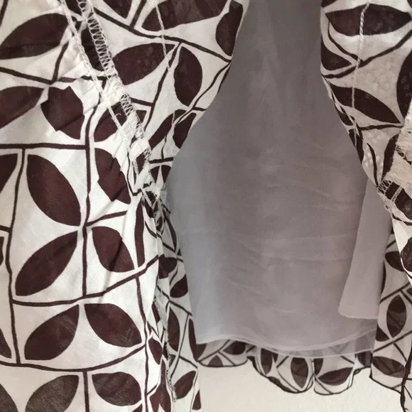 Trina Turk Tiered A-Line Skirt Brown/White Size 0 - Picture 5 of 8